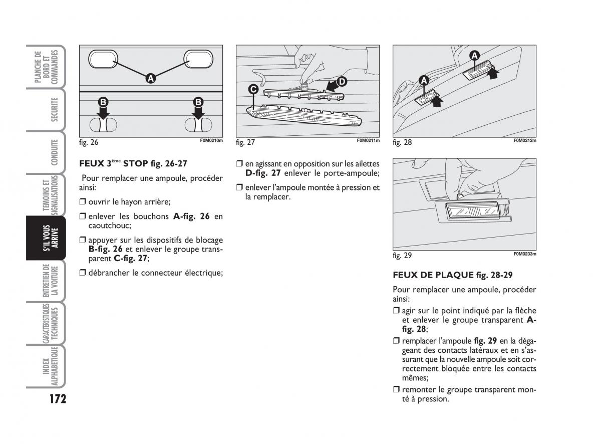 Fiat Grande Punto III 3 manuel du proprietaire / page 174