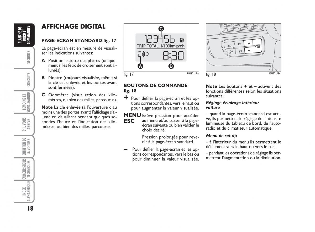 Fiat Grande Punto III 3 manuel du proprietaire / page 20