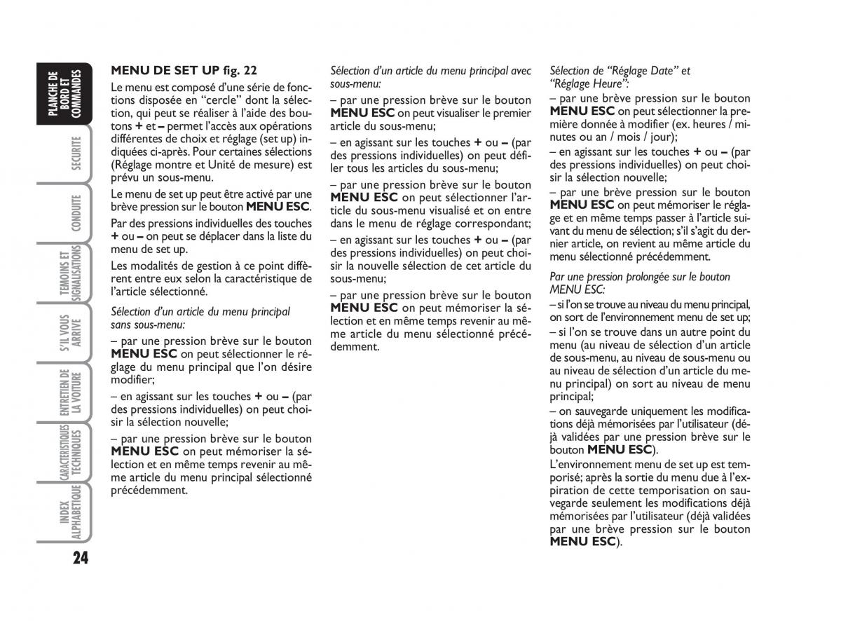 Fiat Grande Punto III 3 manuel du proprietaire / page 26