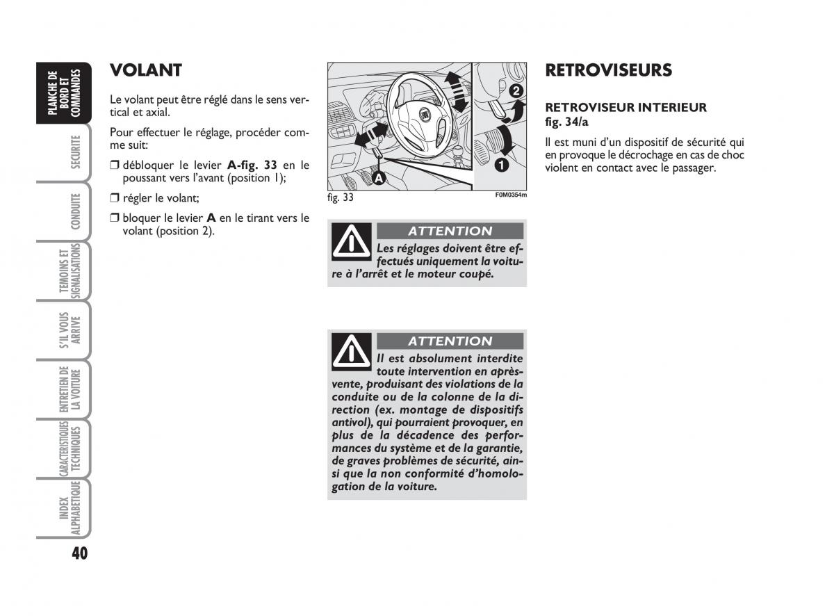 Fiat Grande Punto III 3 manuel du proprietaire / page 42