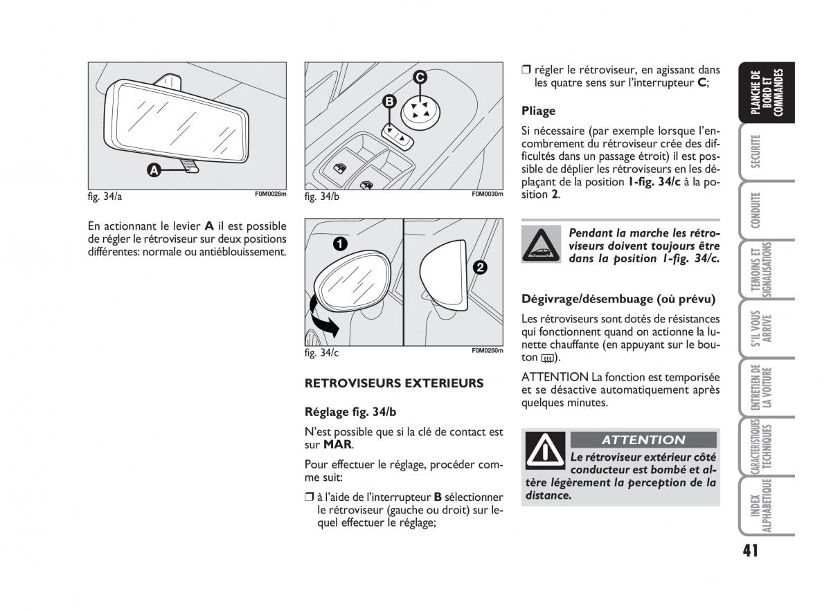 Fiat Grande Punto III 3 manuel du proprietaire / page 43