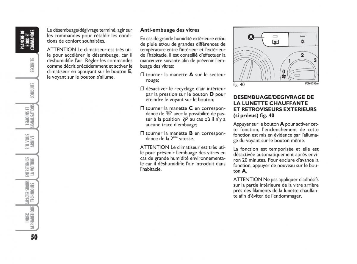 Fiat Grande Punto III 3 manuel du proprietaire / page 52