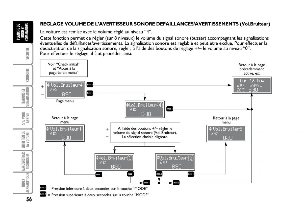 Fiat Idea manuel du proprietaire / page 57