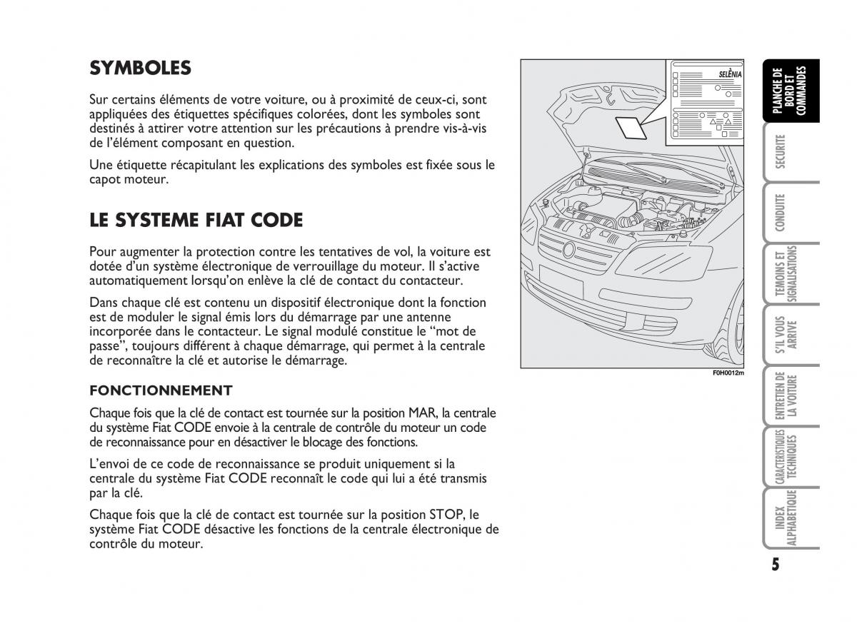 Fiat Idea manuel du proprietaire / page 6