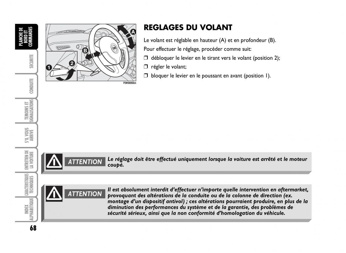 Fiat Idea manuel du proprietaire / page 69