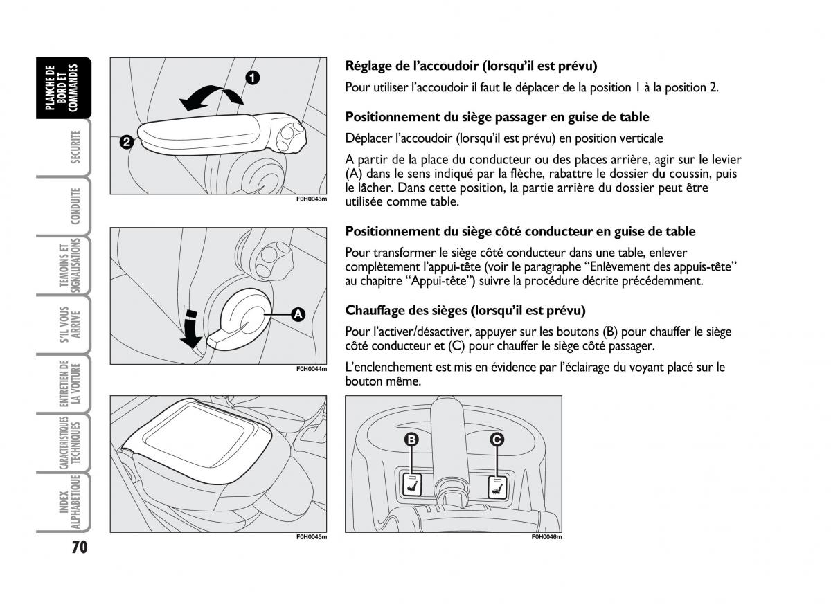 Fiat Idea manuel du proprietaire / page 71