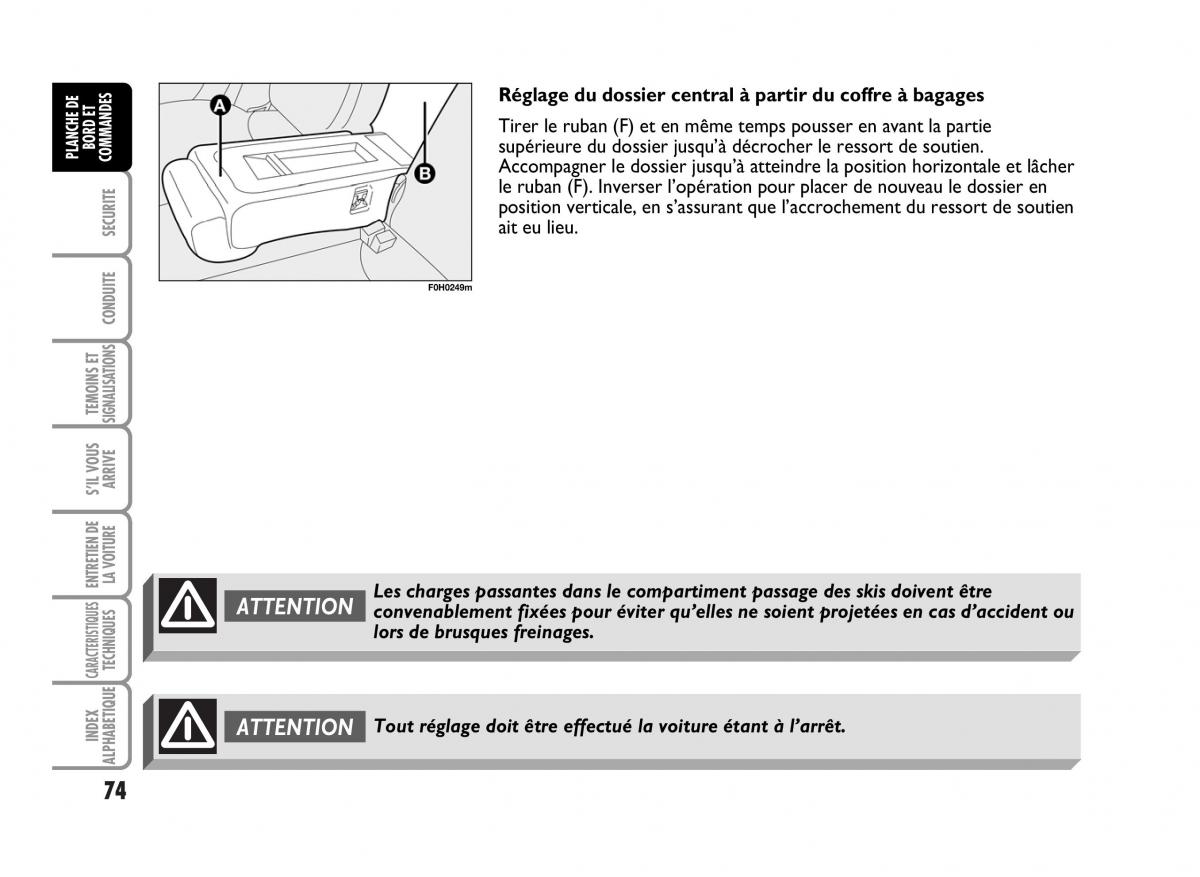 Fiat Idea manuel du proprietaire / page 75