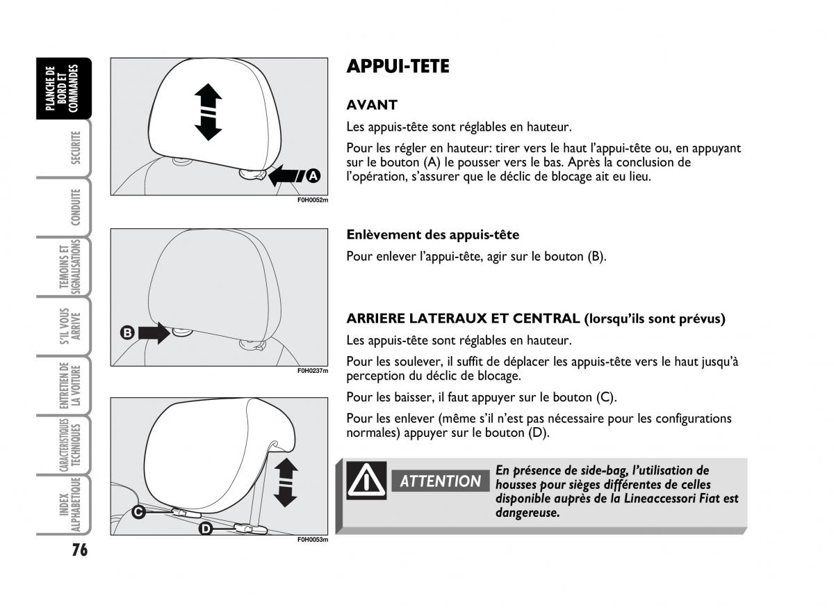 Fiat Idea manuel du proprietaire / page 77