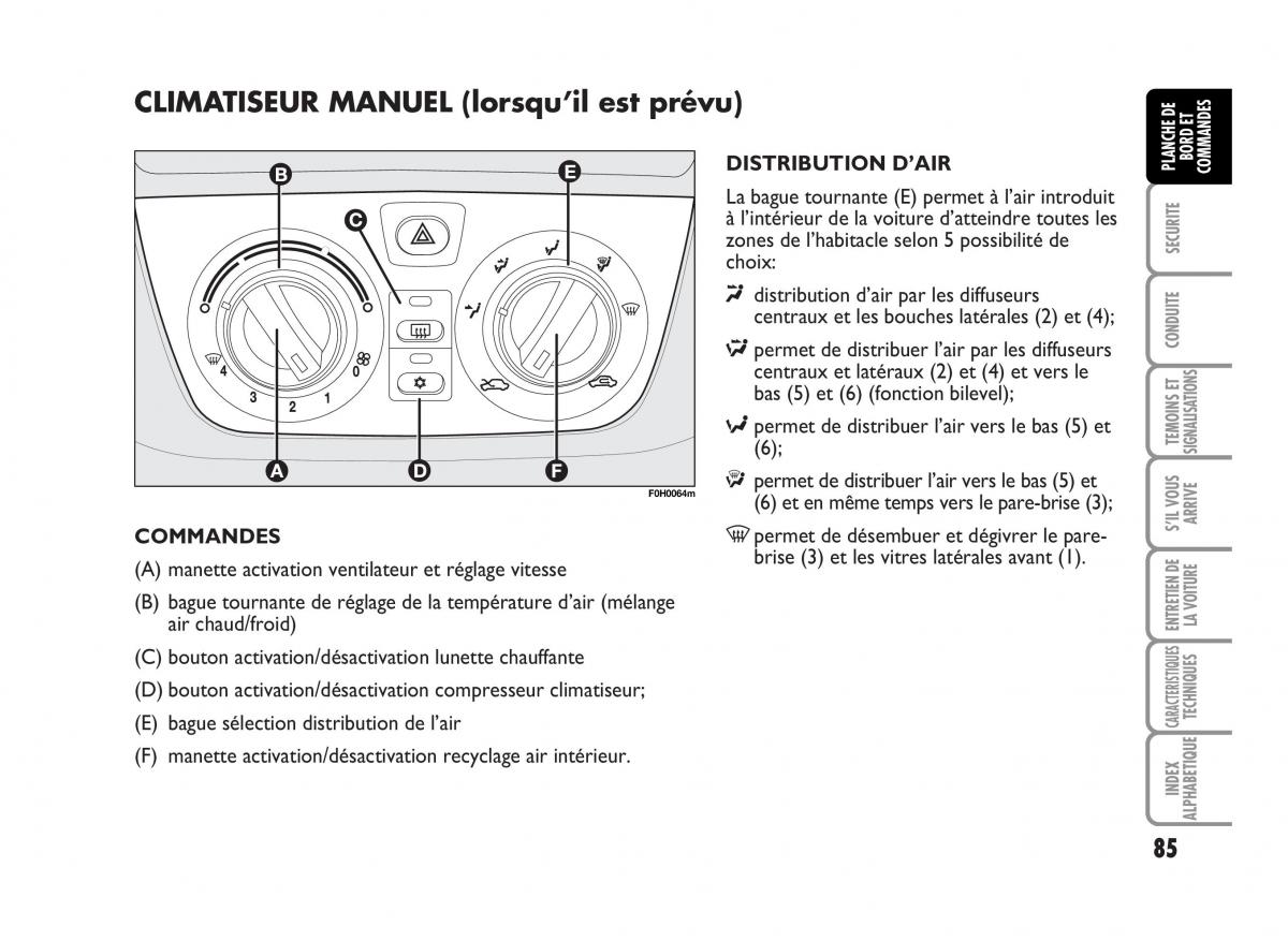 Fiat Idea manuel du proprietaire / page 86