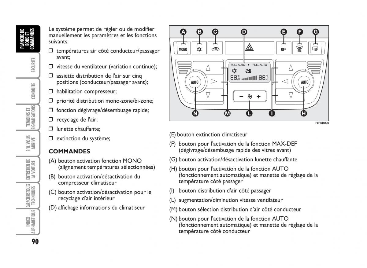 Fiat Idea manuel du proprietaire / page 91