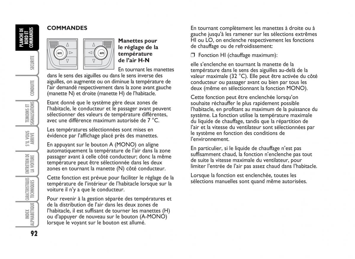 Fiat Idea manuel du proprietaire / page 93