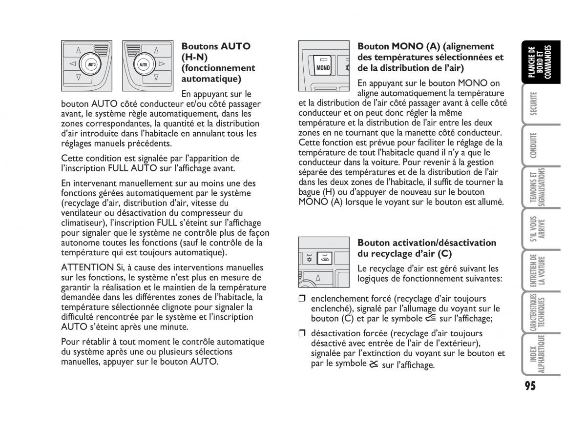 Fiat Idea manuel du proprietaire / page 96