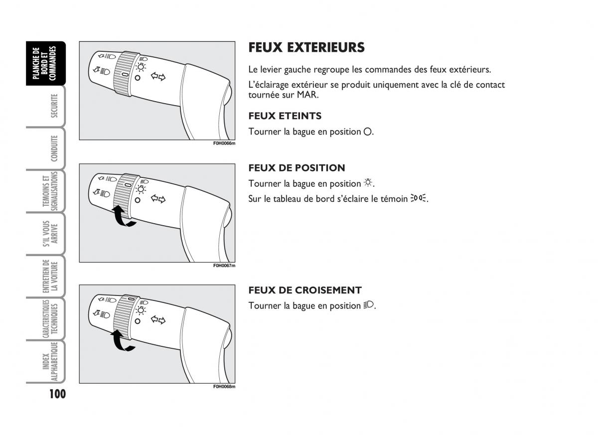 Fiat Idea manuel du proprietaire / page 101