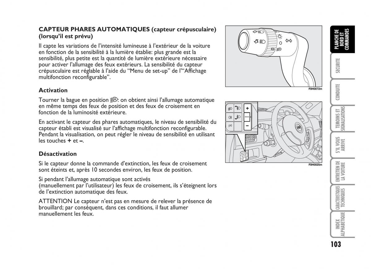 Fiat Idea manuel du proprietaire / page 104