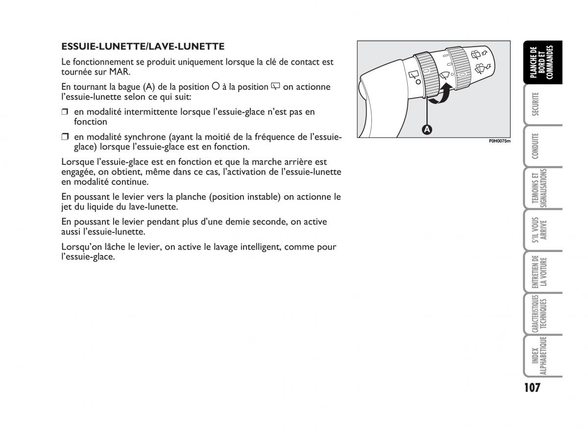 Fiat Idea manuel du proprietaire / page 108