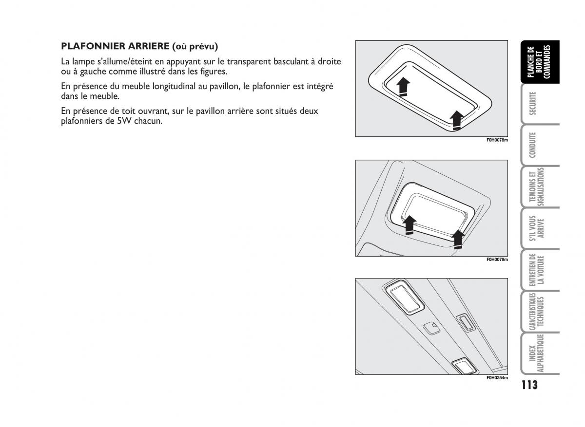 Fiat Idea manuel du proprietaire / page 114