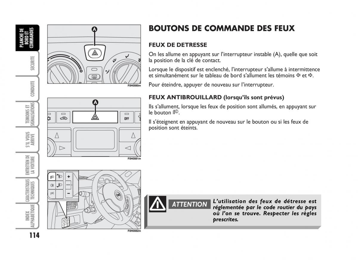 Fiat Idea manuel du proprietaire / page 115