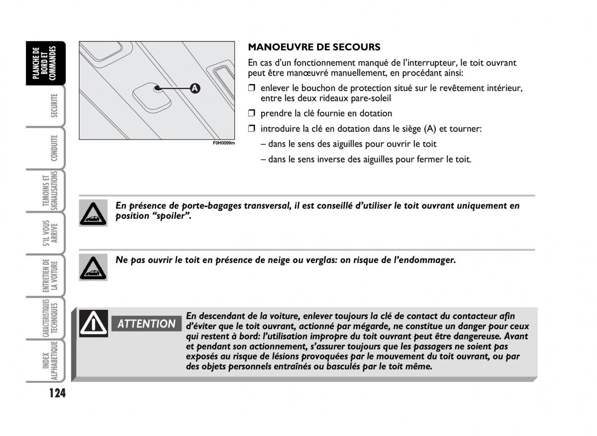 Fiat Idea manuel du proprietaire / page 125