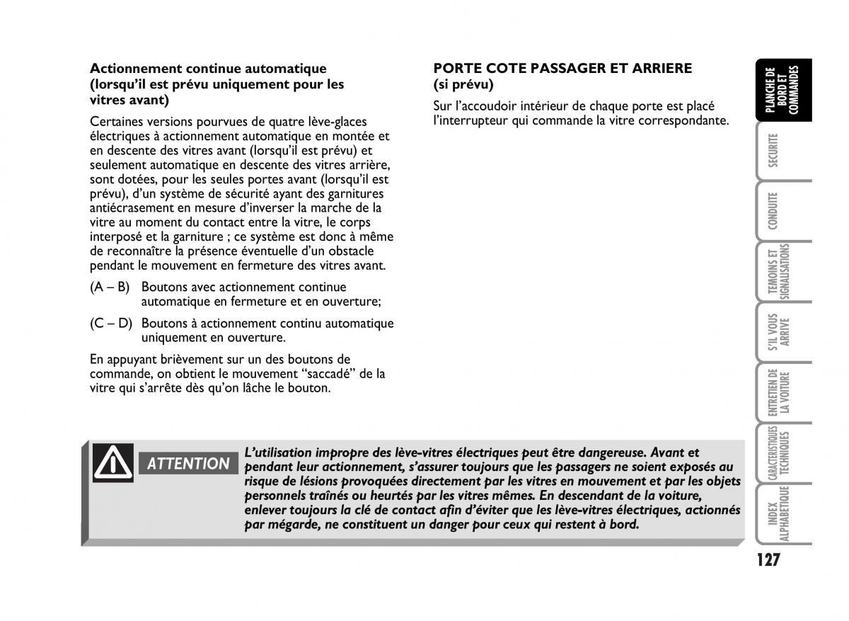 Fiat Idea manuel du proprietaire / page 128