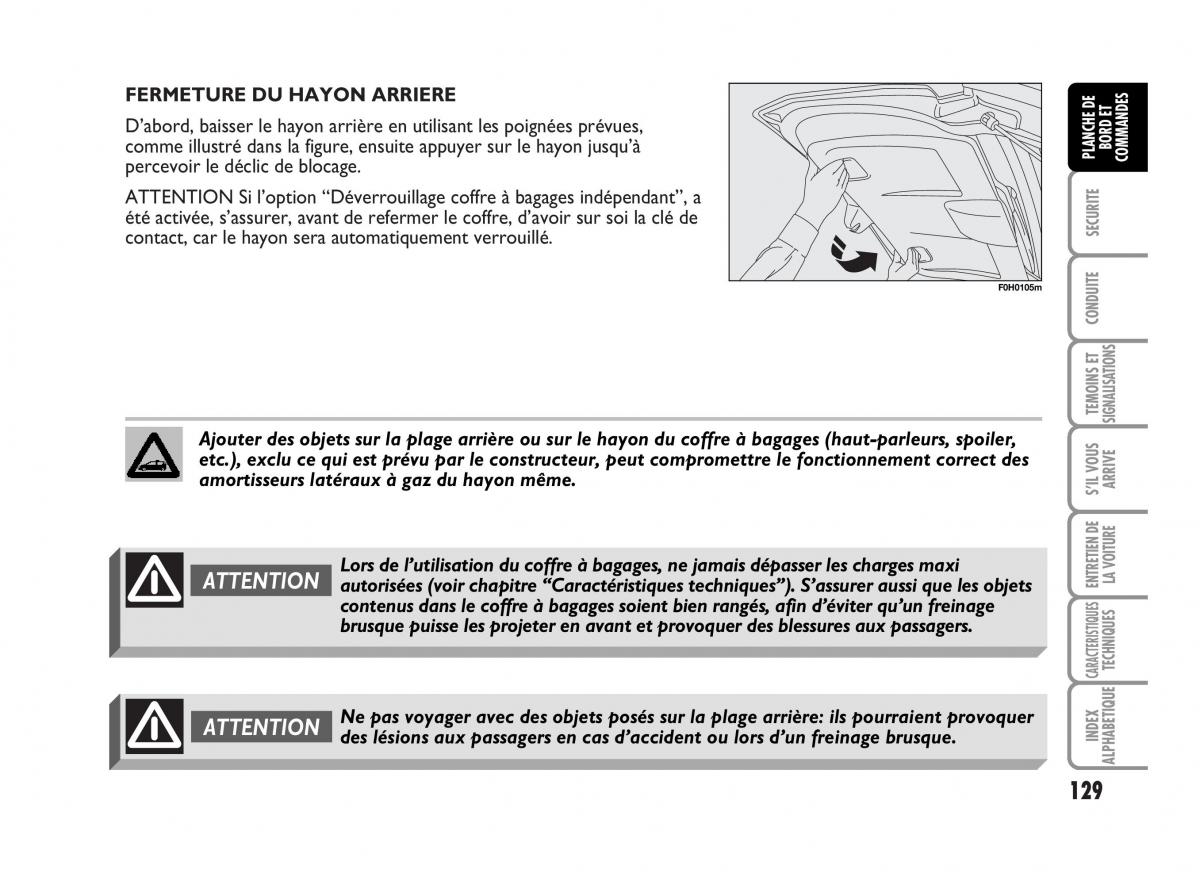 Fiat Idea manuel du proprietaire / page 130