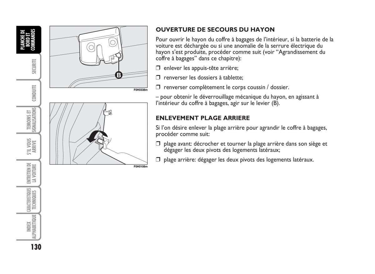 Fiat Idea manuel du proprietaire / page 131