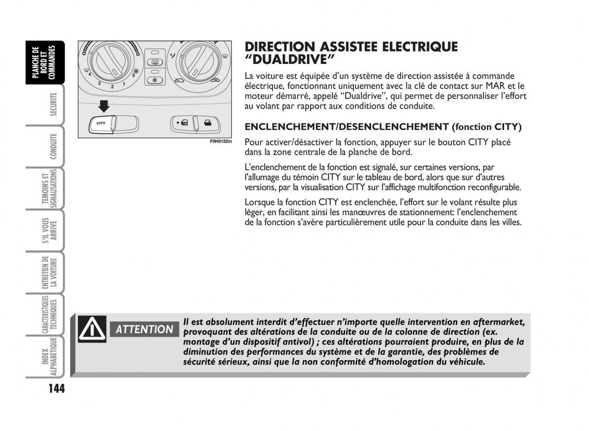 Fiat Idea manuel du proprietaire / page 145