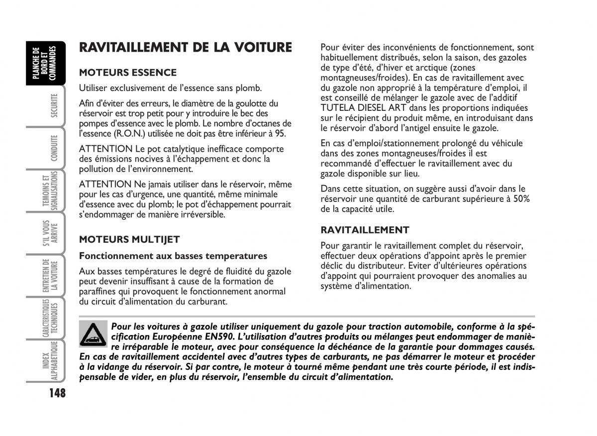 Fiat Idea manuel du proprietaire / page 149