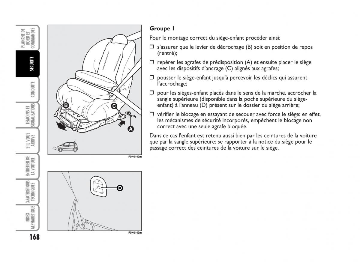 Fiat Idea manuel du proprietaire / page 169