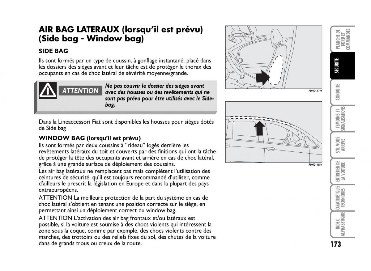 Fiat Idea manuel du proprietaire / page 174