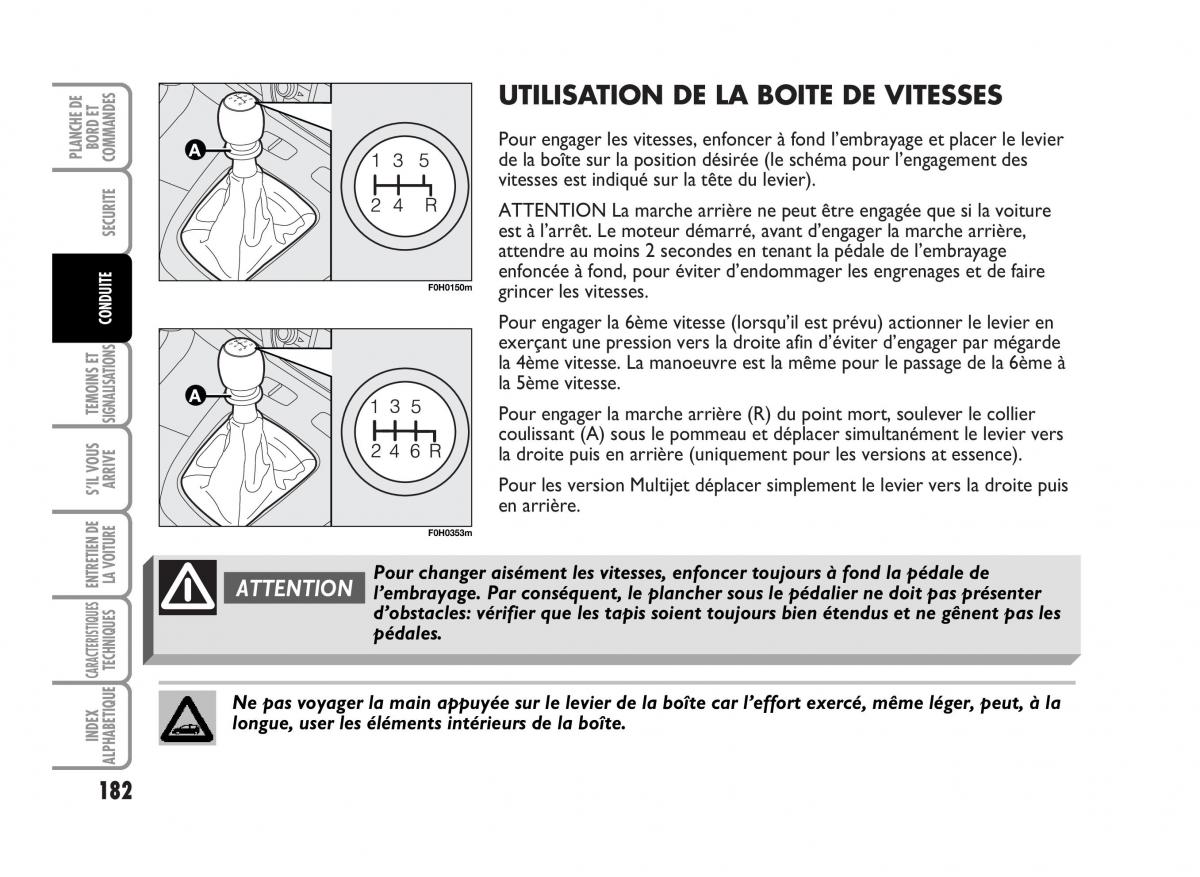 Fiat Idea manuel du proprietaire / page 183