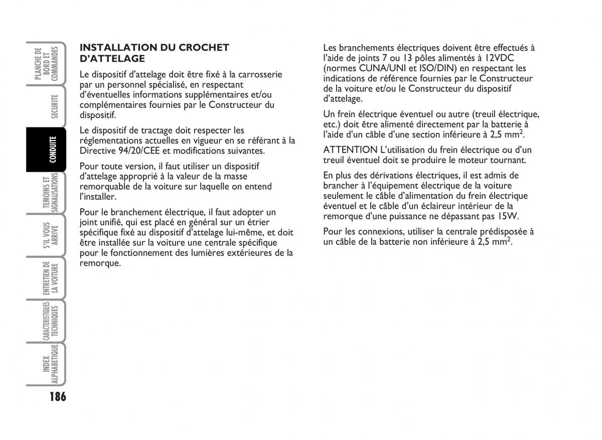 Fiat Idea manuel du proprietaire / page 187