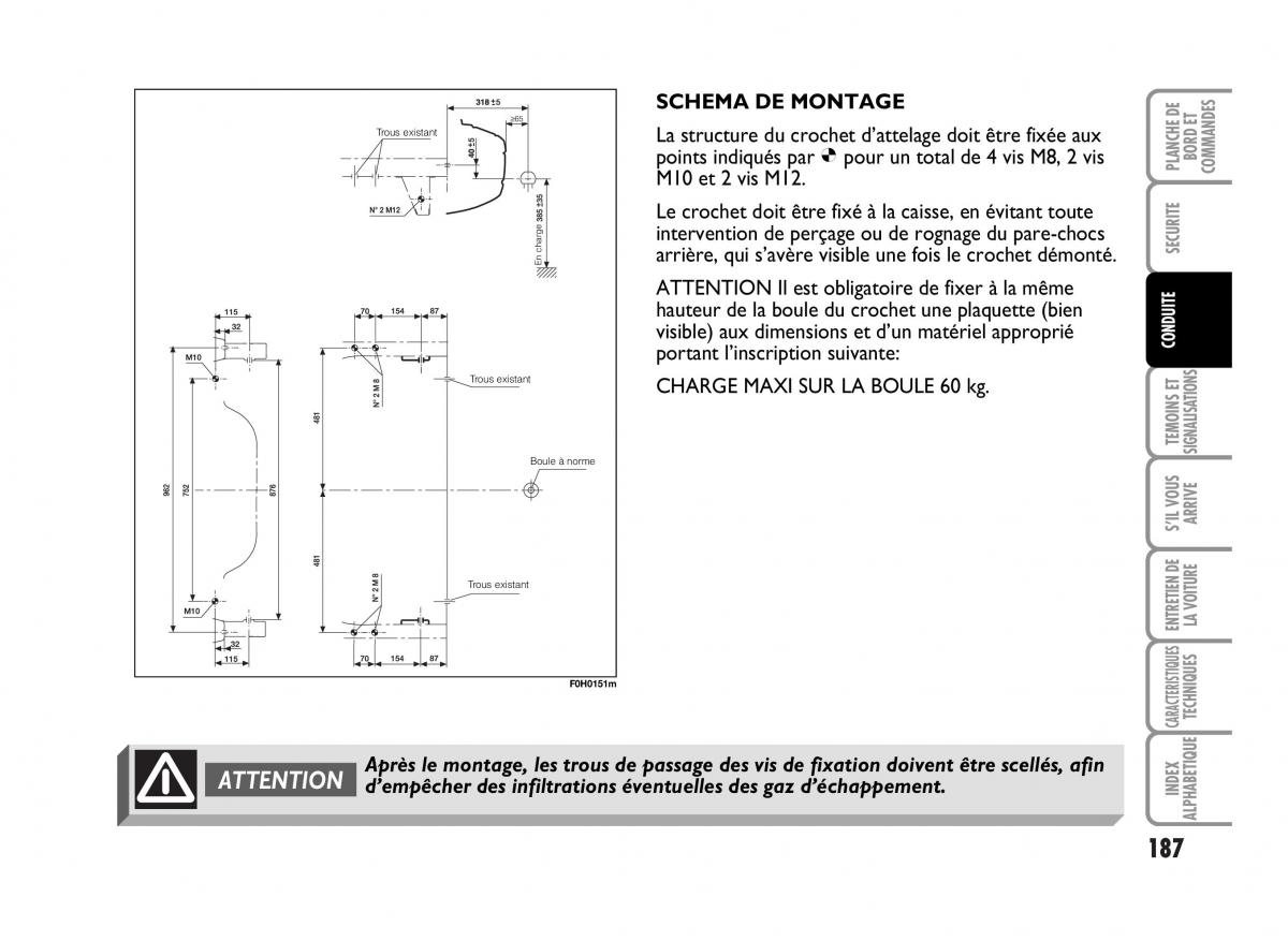 Fiat Idea manuel du proprietaire / page 188