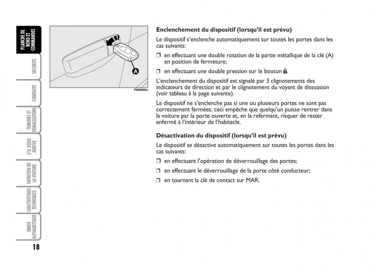 Fiat Idea manuel du proprietaire / page 19