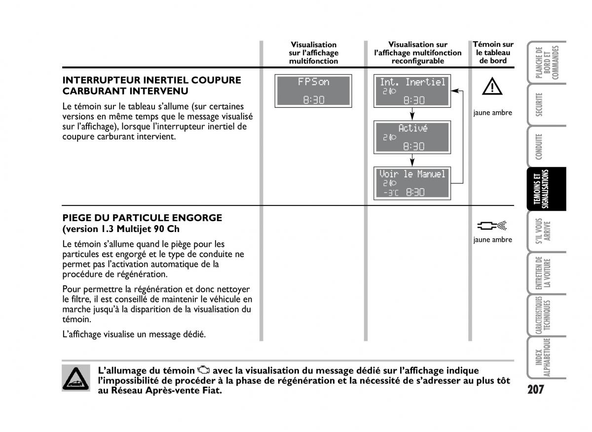 Fiat Idea manuel du proprietaire / page 208