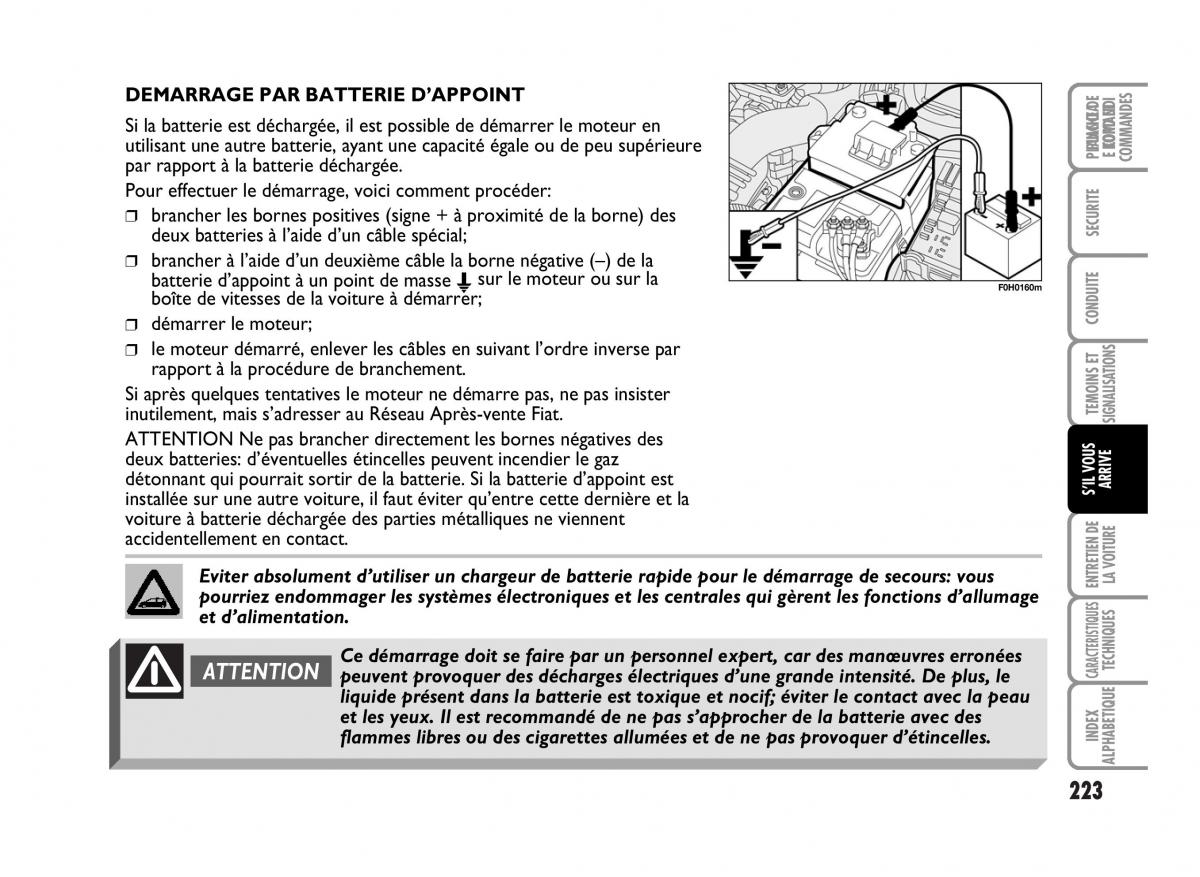 Fiat Idea manuel du proprietaire / page 224