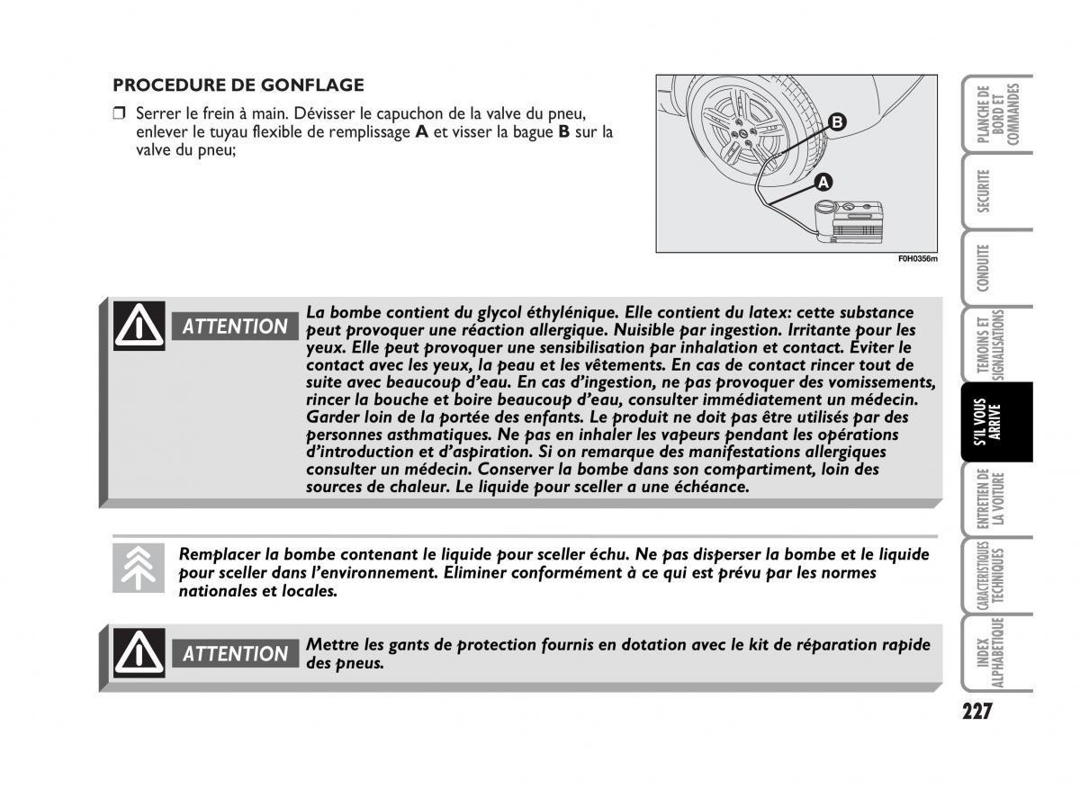 Fiat Idea manuel du proprietaire / page 228