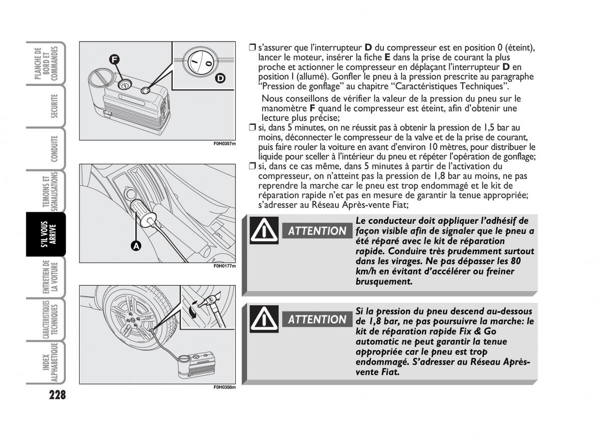 Fiat Idea manuel du proprietaire / page 229