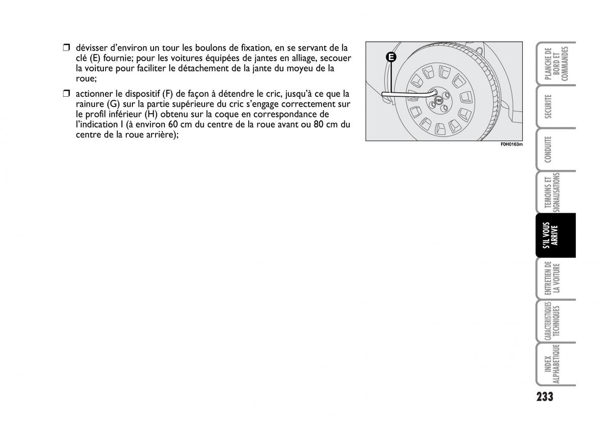 Fiat Idea manuel du proprietaire / page 234