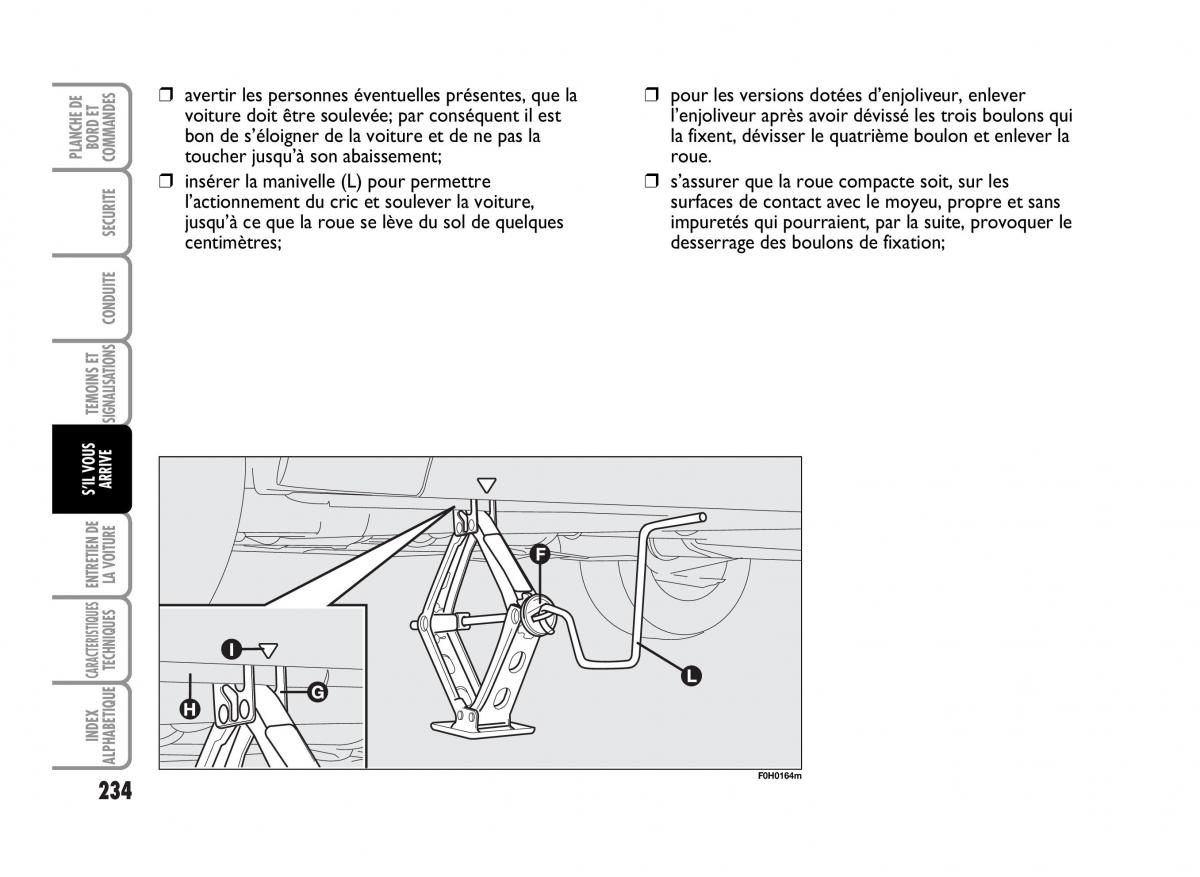 Fiat Idea manuel du proprietaire / page 235