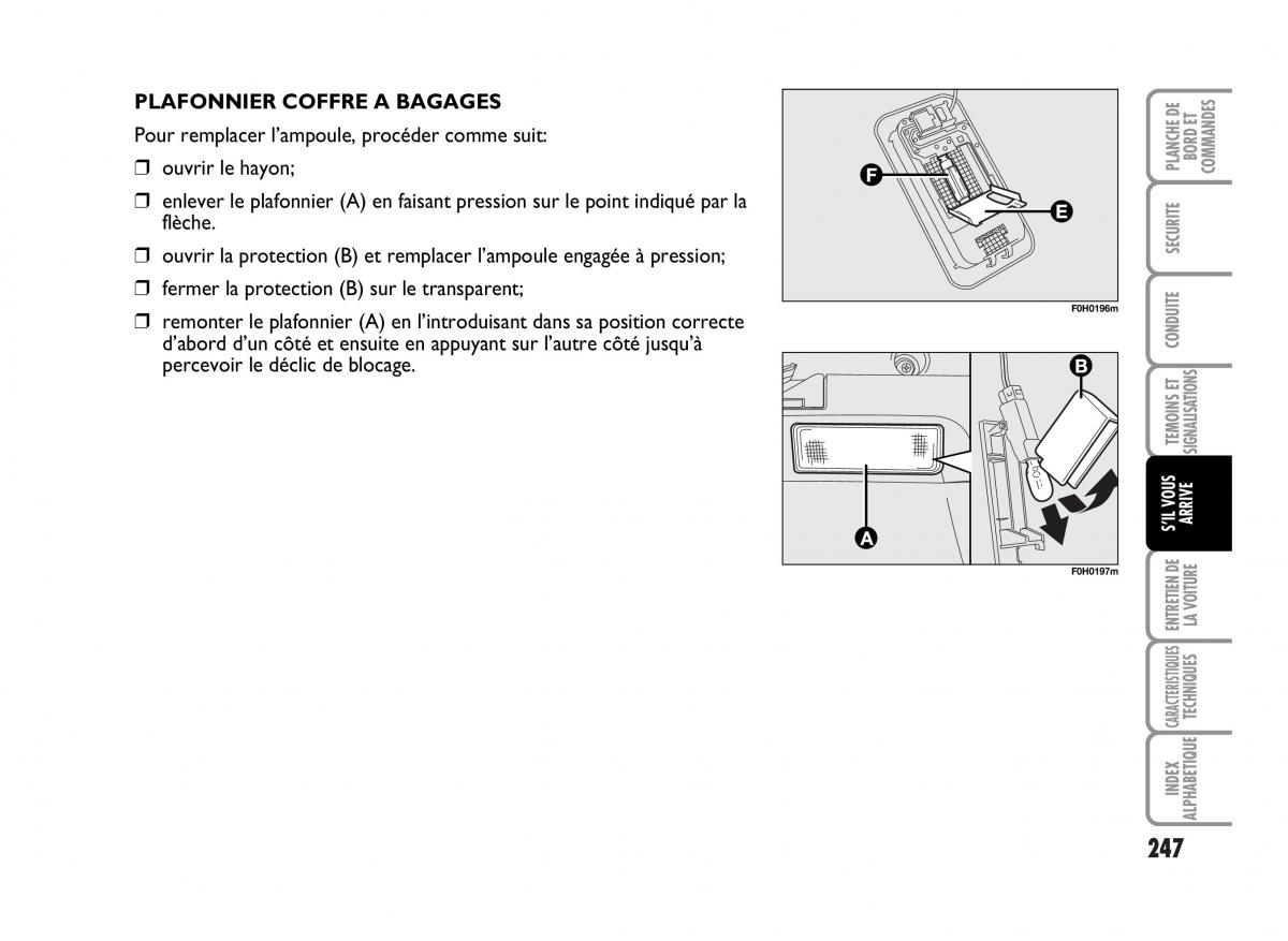 Fiat Idea manuel du proprietaire / page 248