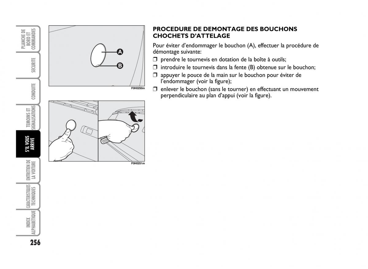 Fiat Idea manuel du proprietaire / page 257