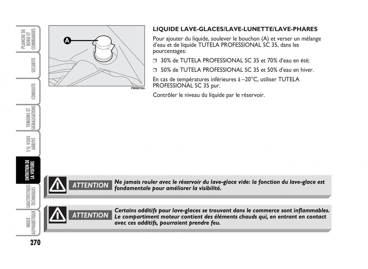 Fiat Idea manuel du proprietaire / page 271