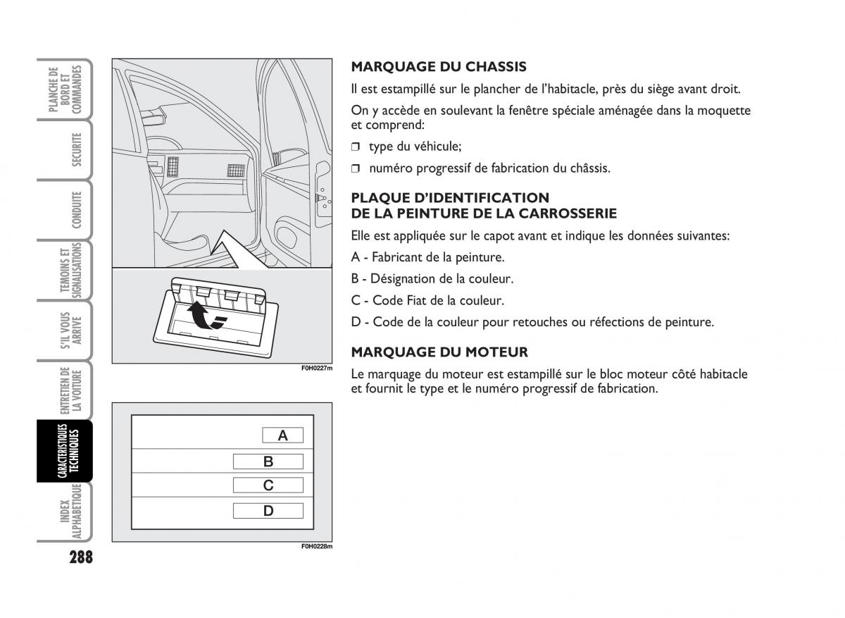 Fiat Idea manuel du proprietaire / page 289