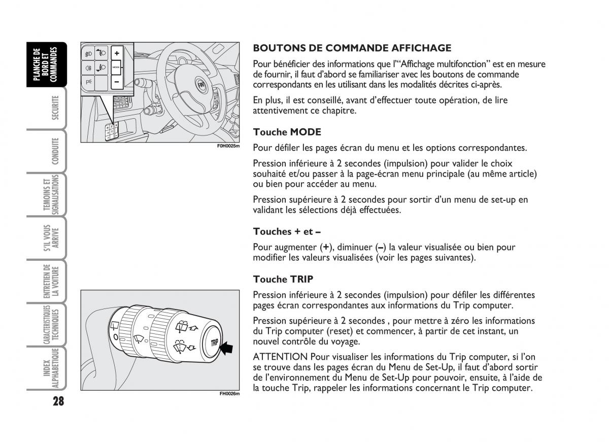 Fiat Idea manuel du proprietaire / page 29