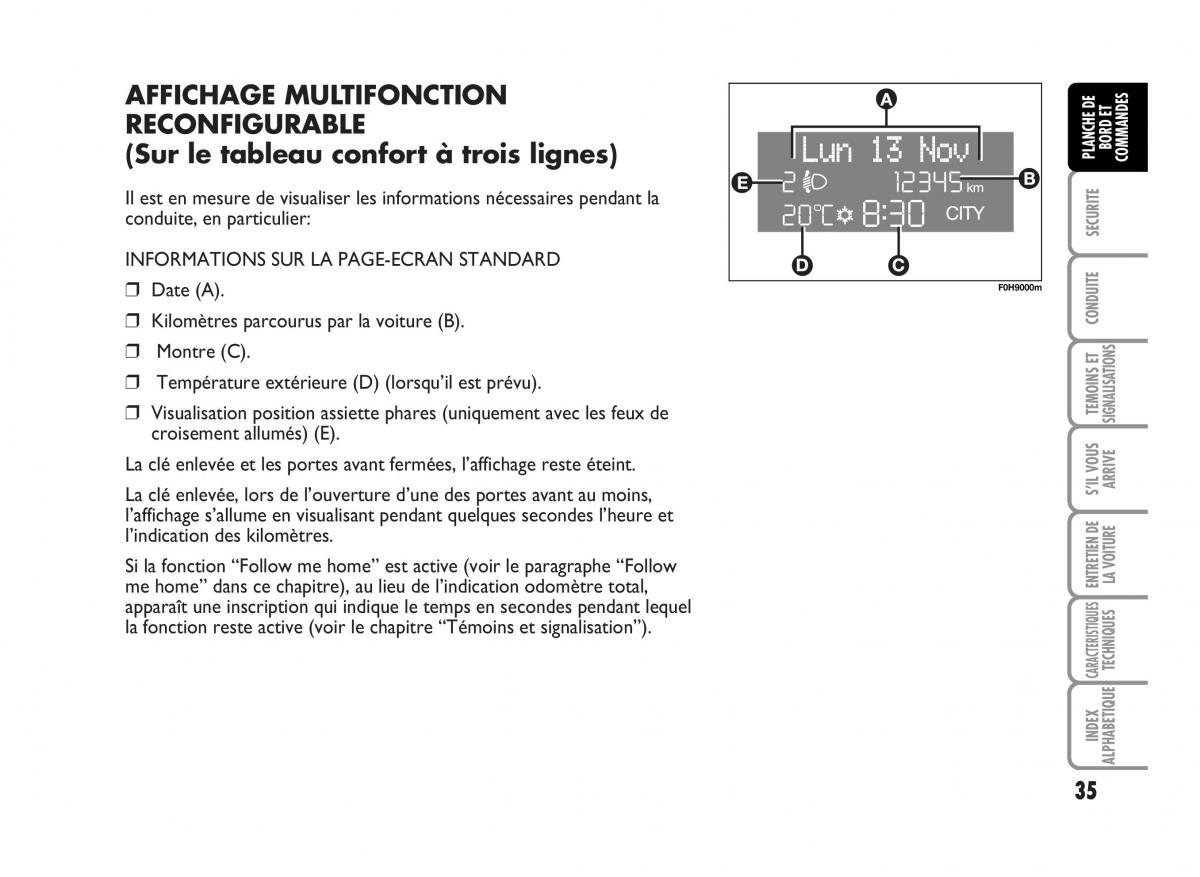 Fiat Idea manuel du proprietaire / page 36