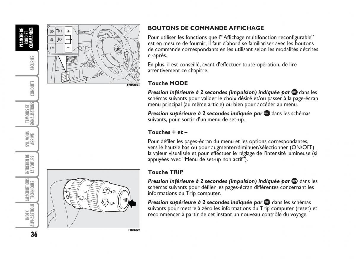 Fiat Idea manuel du proprietaire / page 37