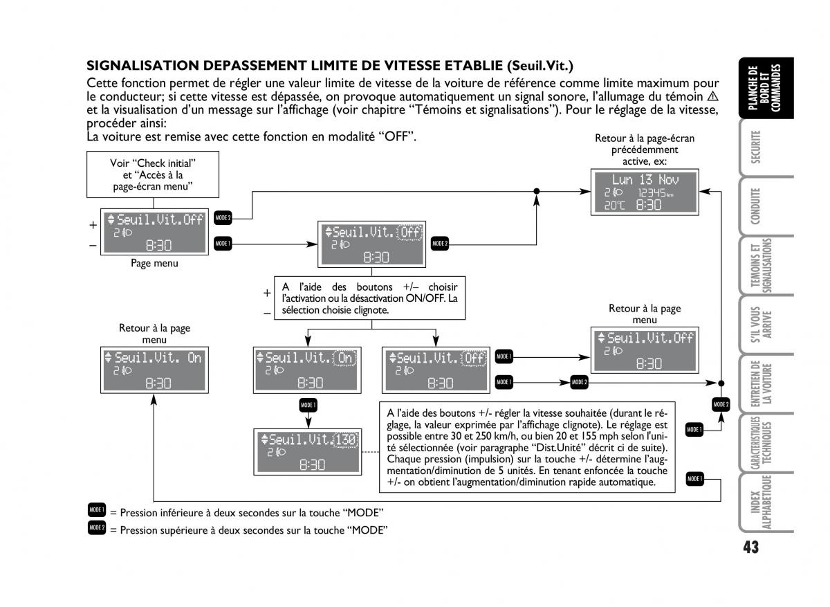 Fiat Idea manuel du proprietaire / page 44