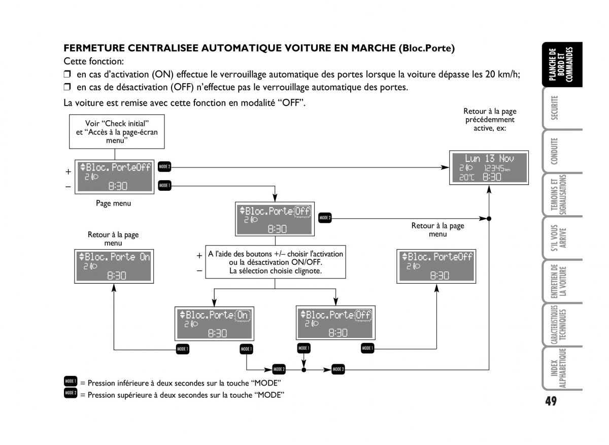 Fiat Idea manuel du proprietaire / page 50