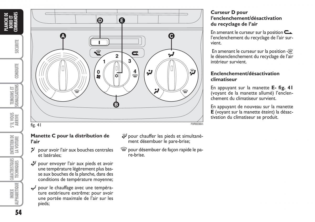 Fiat Linea manuel du proprietaire / page 55