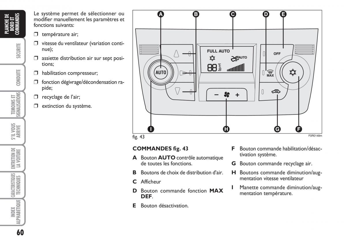 Fiat Linea manuel du proprietaire / page 61